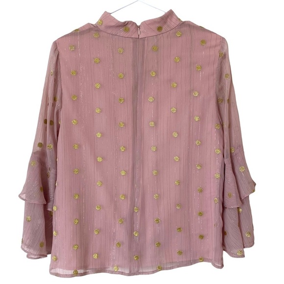 Anthropologie Hutch Philippa Polka-Dot Blouse in Blush, Size Small - Picture 3 of 14